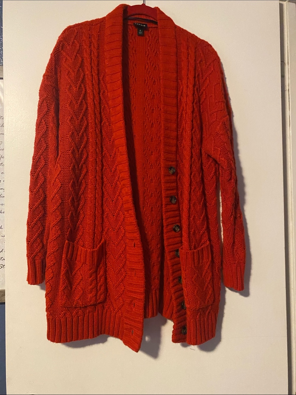 torrid Red Cable Knit Button Cardigan
